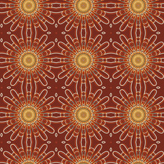 Seamless floral pattern with a variety of floral motifs.