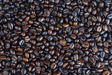 The background is coffee beans. Beautiful wallpapers.