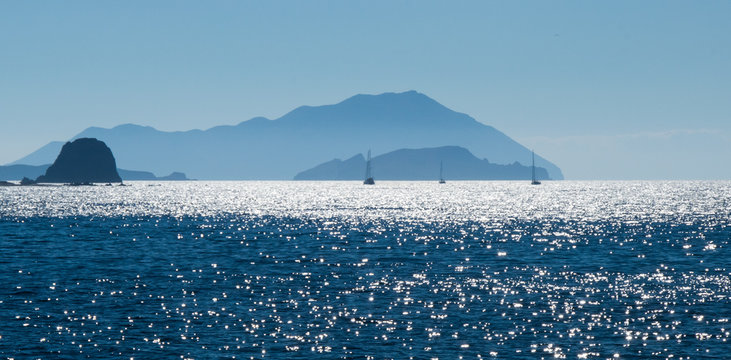 Sunset from Kimolos-Pollonia ferry, Milos, Greece
