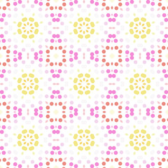 Seamless abstract pattern background with a variety of colored circles.