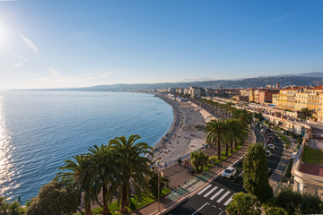 Naklejka premium Sunset over Nice, France