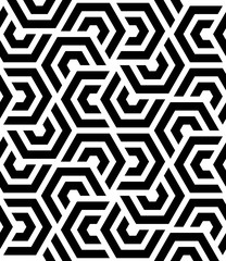 Vector parallel hexagon shapes diagonal overlapping lines pattern background.