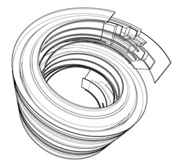 Design spiral elements. Vector
