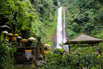 Temples and waterfall in bali in the nature © Joachim Martin