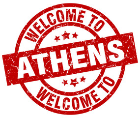 welcome to Athens red stamp