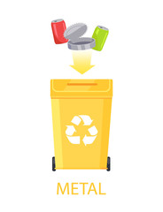 Metal Waste and Container Vector Illustration