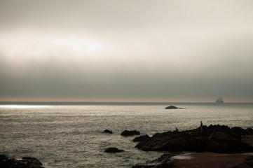 Gloomy Porto ocean