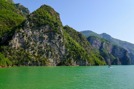 Koman Reservoir, Liqeni i Komanit, Drin River, Qark Shkodra, Albania, Europe