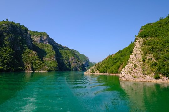 Koman Reservoir, Liqeni i Komanit, Drin River, Qark Shkodra, Albania, Europe