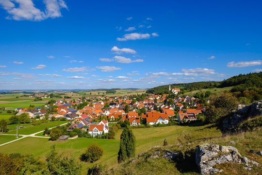 Monchsdeggingen, Kuhstein Geotope, Nordlinger Ries, Donau-Ries County, Swabia, Bavaria, Germany, Europe