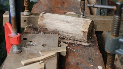 Wood table of carpenter
