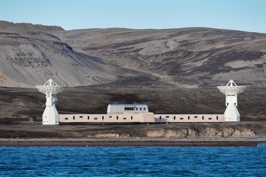 Research station on polar coast