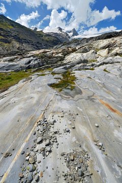 Glacier section below the Schlattenkees glacier, at the Schwarze Wand, Hoher Zaun and Grossvenediger, Hohe Tauern National Park, East Tyrol, Austria, Europe