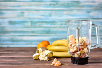 Fruits before blending up into a healthy smoothie