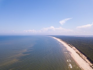 Baltic beach from above. Drone photography.