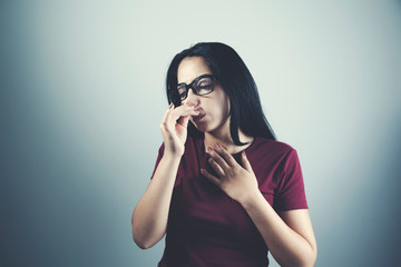Sick and tired woman