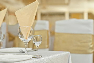 delicious dishes on the table in the restaurant. serving table.