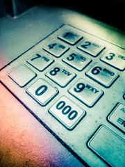 close up of atm keypad