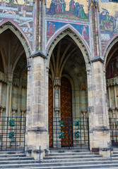 Fototapeta premium Fragment of St. Vitus Cathedral, Prague, Czech Republic