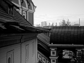black and white landscape in Moscow