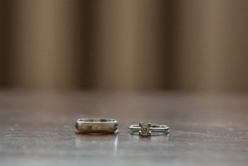 wedding rings on a black background