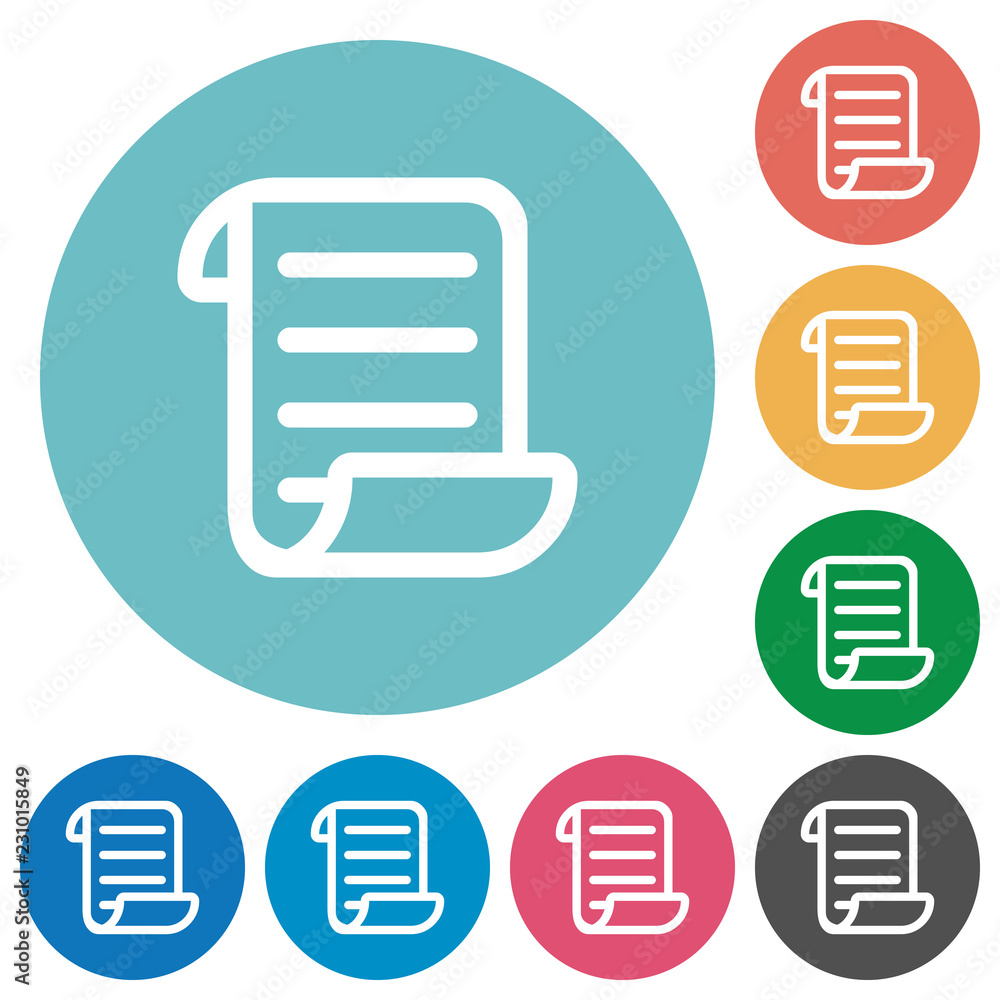Poster script code flat round icons