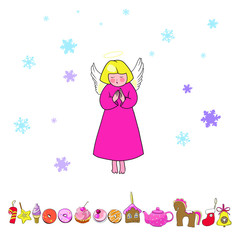 Christmas card, in vector, in color