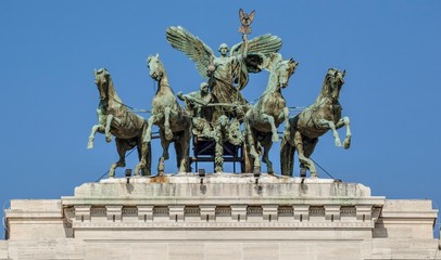 Victory Statue at the gates of the roman palace of Justice.