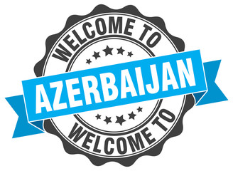 Obraz premium Azerbaijan round ribbon seal