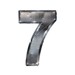 Metal number isolated on white