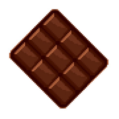 Pixel art: a tasty brown chocolate bar, can be divided in nine pieces.
