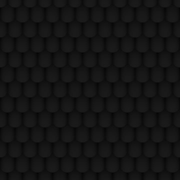 Seamless Roof Tile Pattern Black
