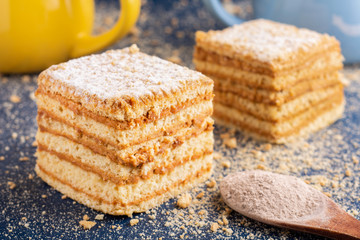 slices of homemade honey cake