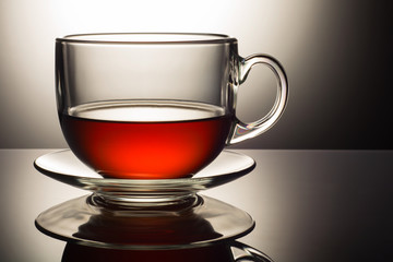 clear cup with tea