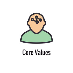 Core Values Outline / Line Icon Conveying a Specific Purpose