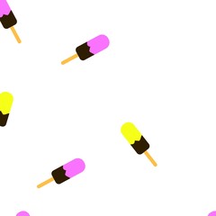 Different ice cream seamless pattern. White background