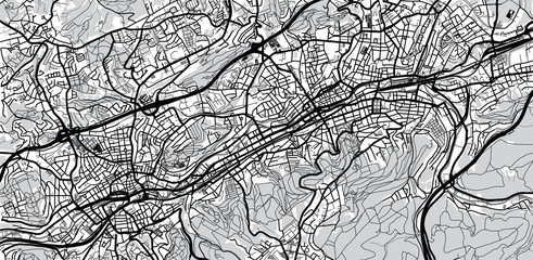 Obraz premium Urban vector city map of Wuppertal, Germany