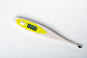 electronic thermometer on the white