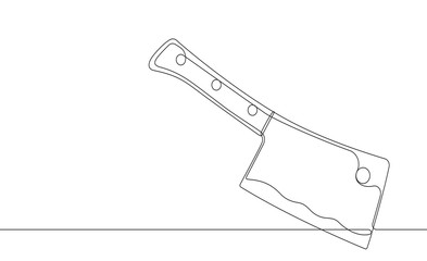 Cleaver Continuous Line Vector Graphic