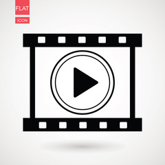 Video icon. film strip vector, flat design best vector icon