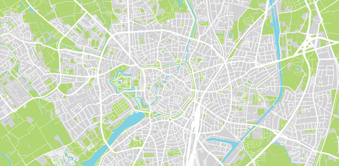 Urban vector city map of Munster, Germany