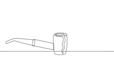 Tobacco Pipe Continuous Line Vector Graphic