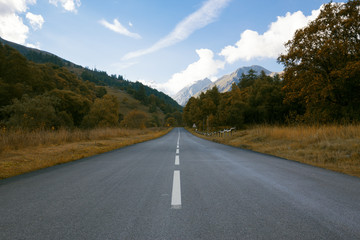 Straight road to the mountains 1