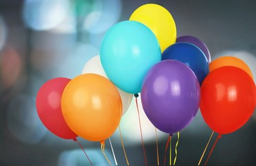 Bunch of colorful balloons on white background