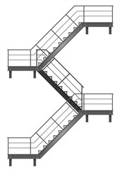 Drawing of the fire escape for the facade
