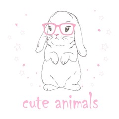 Cute bunny girl with crown. Dream Big Princess