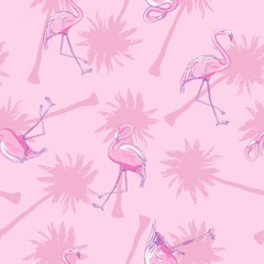 Obraz na płótnie Canvas seamless flamingo pattern vector illustration
