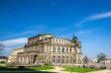 Fototapeta na wymiar Dresden, Germany - March 27, 2014: Saxon State Opera Semperoper