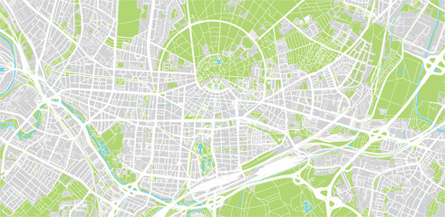 Obraz premium Mapa miasta wektor miejskich Karlsruhe, Niemcy