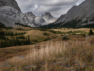 A stormy day in the Canadian Rockies of Alberta